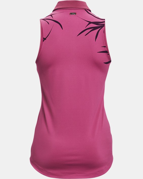Women's UA Iso-Chill Sleeveless Polo, Pink, pdpMainDesktop image number 5